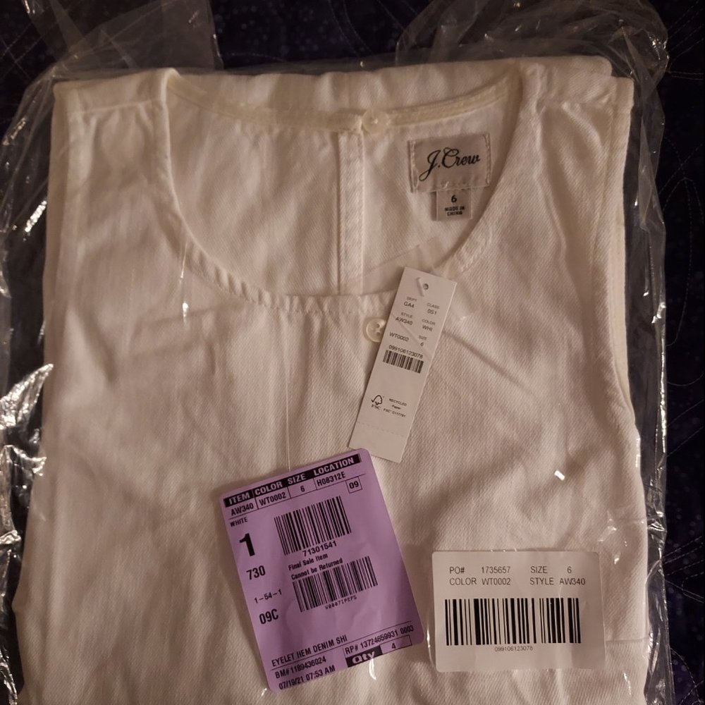NWT J.Crew white denim shift dress - Picture 12 of 13